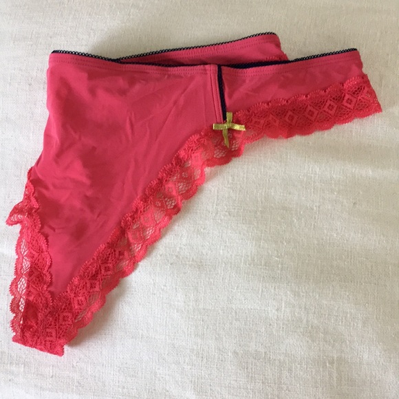 Aerie Pink Thong with Lace, size X-Large - Picture 3 of 5